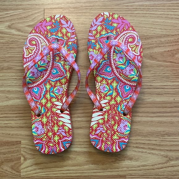 Vera Bradley Shoes - Pink Floral Vera Bradley Flip Flops